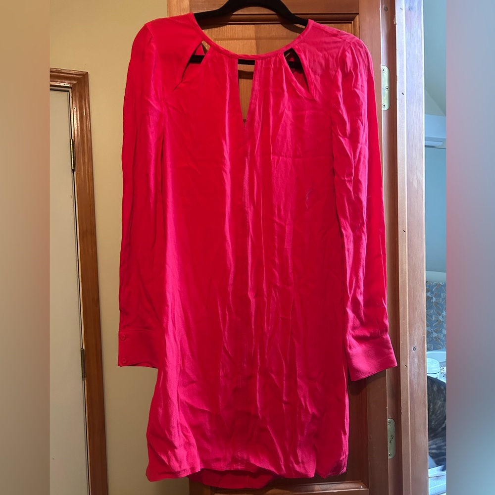 BCBGMaxAzria Red Long Sleeve Dress